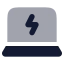 Laptopcharging icon with bulk rounded style