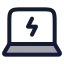 Laptopcharging icon with duotone rounded style
