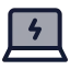 Laptopcharging icon with duotone standard style