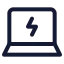 Laptopcharging icon with stroke standard style