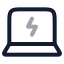 Laptopcharging icon with twotone rounded style