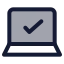 Laptopcheck icon with duotone standard style