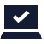 Laptopcheck icon with solid sharp style