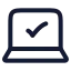 Laptopcheck icon with stroke rounded style