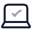 Laptopcheck icon with twotone rounded style