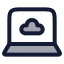 Laptopcloud icon with duotone rounded style