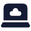 Laptopcloud icon with solid rounded style