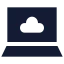 Laptopcloud icon with solid sharp style
