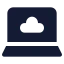 Laptopcloud icon with solid standard style