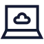Laptopcloud icon with stroke sharp style