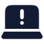 Laptopissue icon with solid rounded style
