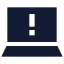 Laptopissue icon with solid sharp style