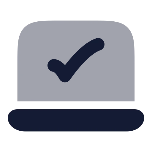 Laptop Minimal Check Icon in Bulk Rounded style