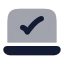 Laptopminimalcheck icon with bulk rounded style