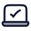 Laptopminimalcheck icon with duotone rounded style