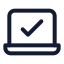 Laptopminimalcheck icon with stroke standard style