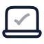Laptopminimalcheck icon with twotone rounded style