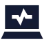 Laptopperformance icon with solid sharp style