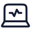Laptopperformance icon with stroke rounded style
