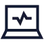 Laptopperformance icon with stroke sharp style