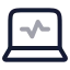 Laptopperformance icon with twotone rounded style