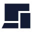 Laptopphonesync icon with solid sharp style