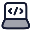 Laptopprogramming icon with duotone rounded style