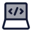 Laptopprogramming icon with duotone standard style