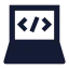 Laptopprogramming icon with solid sharp style