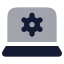 Laptopsettings icon with bulk rounded style