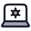 Laptopsettings icon with duotone rounded style