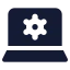 Laptopsettings icon with solid standard style
