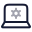 Laptopsettings icon with twotone rounded style