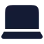 Laptop icon with solid rounded style