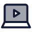 Laptopvideo icon with duotone standard style