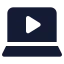 Laptopvideo icon with solid standard style