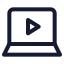 Laptopvideo icon with stroke standard style