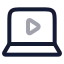 Laptopvideo icon with twotone rounded style