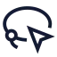 Lassoselect icon with stroke sharp style