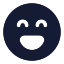 Laugh icon with solid rounded style