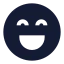 Laugh icon with solid sharp style