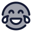 Laughing icon with duotone rounded style