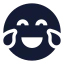 Laughing icon with solid sharp style