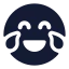 Laughing icon with solid standard style