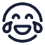 Laughing icon with stroke rounded style