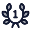Laurelwreathfirst icon with duotone rounded style