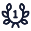 Laurelwreathfirst icon with stroke rounded style