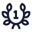 Laurelwreathfirst icon with stroke sharp style