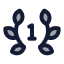 Laurelwreathfirst icon with duotone rounded style