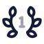Laurelwreathfirst icon with twotone rounded style